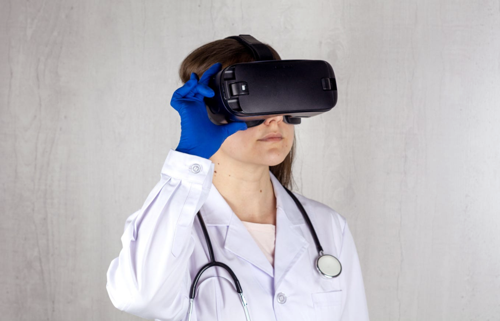 Building the Future of Healthcare: A Deep Dive into Telemedicine Software Development 1 Doctor using virtual reality glasses